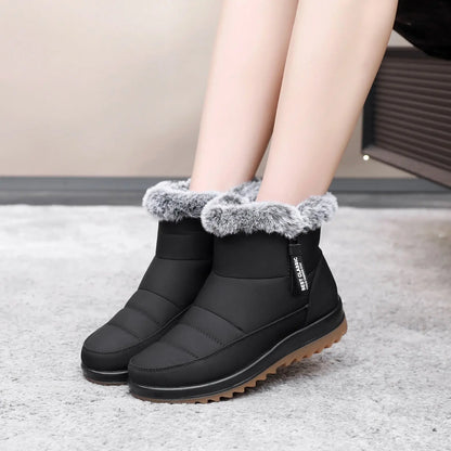 Winter Snow Boot With Side Zipper Fashion Warm Plush Ankle Boots Women's Fleece Short Shoes USA