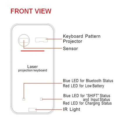 Clavier et Souris Sans fil Laser De Projection Virtuel  Bluetooth USA