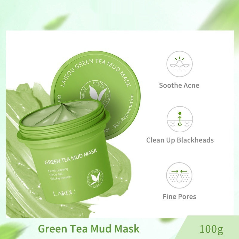 Masque Naturel de boue au thé vert nettoyant, hydratant et nourrissant KAOLIN