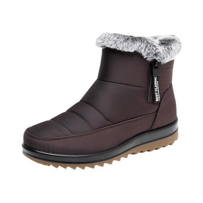 Winter Snow Boot With Side Zipper Fashion Warm Plush Ankle Boots Women's Fleece Short Shoes USA