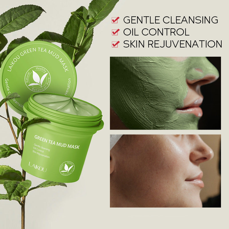 Masque Naturel de boue au thé vert nettoyant, hydratant et nourrissant KAOLIN