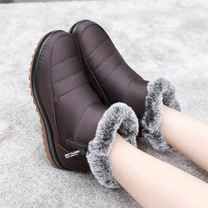 Winter Snow Boot With Side Zipper Fashion Warm Plush Ankle Boots Women's Fleece Short Shoes USA