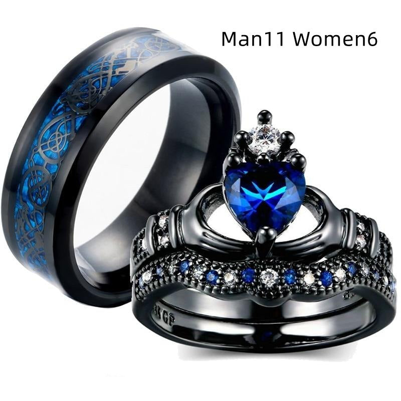 Couronne amour saphir bague femme USA